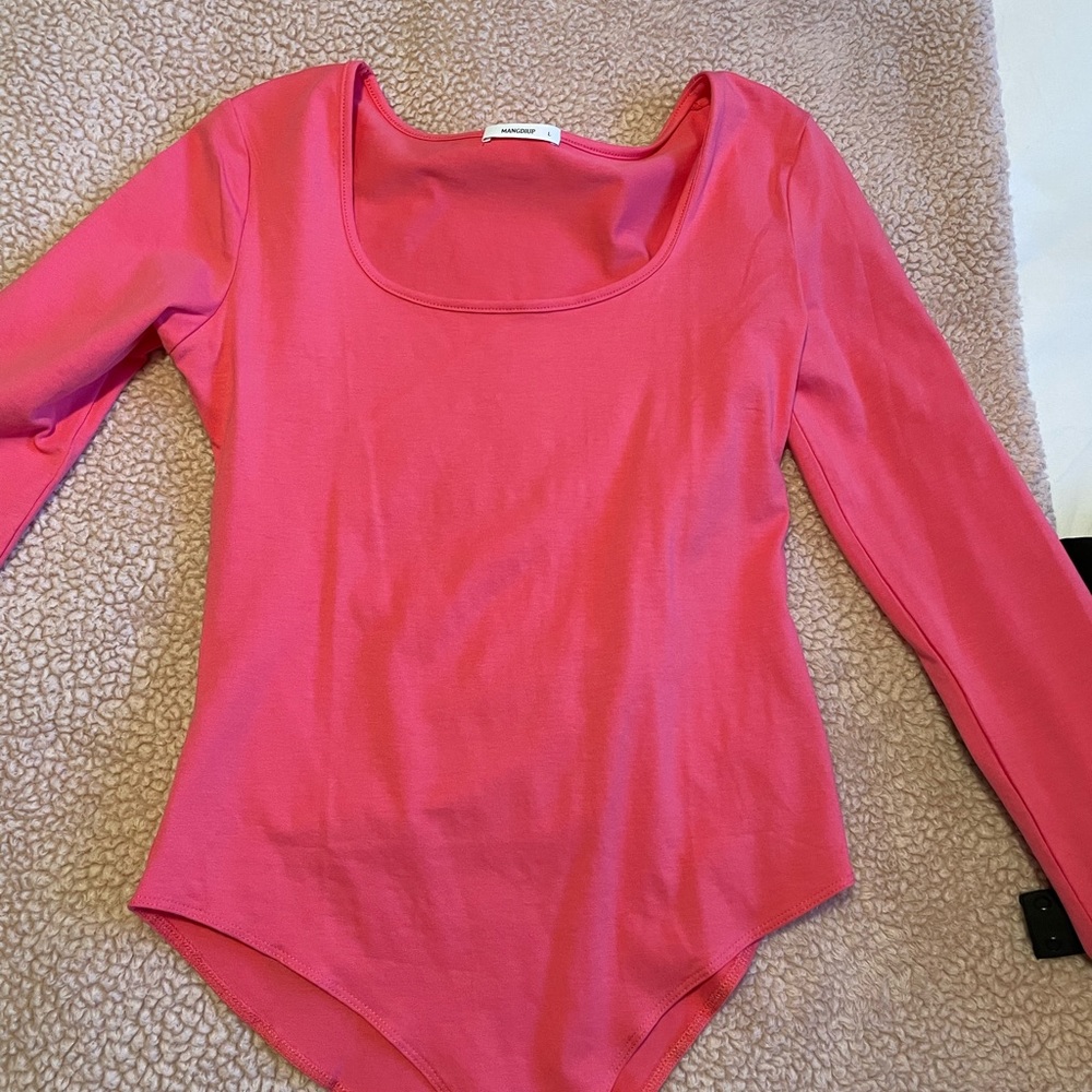 Hot pink body suit